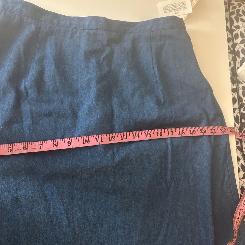 Napa Valley Denim Boho Embroidered Geometric Trim Vintage 90’s/Y2K Skirt NWT 12 - Picture 14 of 15